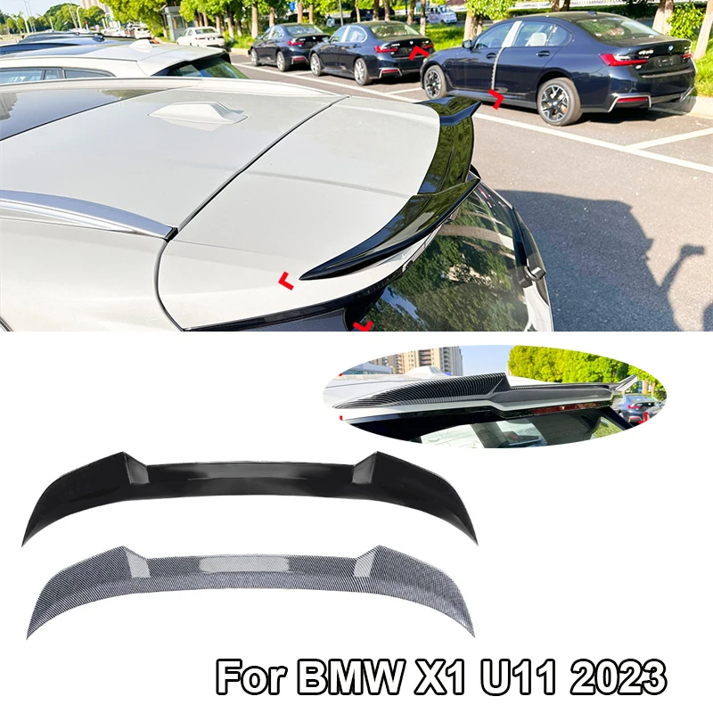 For BMW X1 U11 2023+ Glossy black Tail Spoilers Rear roof Trunk Spoiler Wing Tail Tailgate Splitter Lip HIGH KICK DUCKBILL