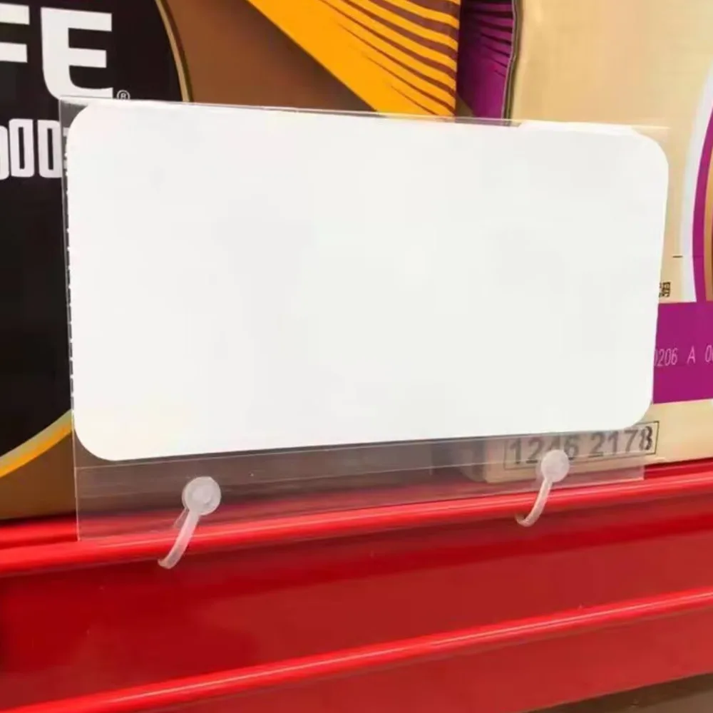 10 قطعة A5 البلاستيك PVC عرض أصحاب السعر تسجيل بطاقة التسمية تعزيز أبازيم شنق على شبكة رف سلة الرف المتاجر
