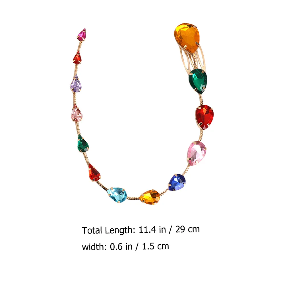 

Teardrop Accessories Rhinestone Chains Crystal Side Combs Bridesmaid Christmas Prom Hair Jewelry Braids Long Chain Hair Tools