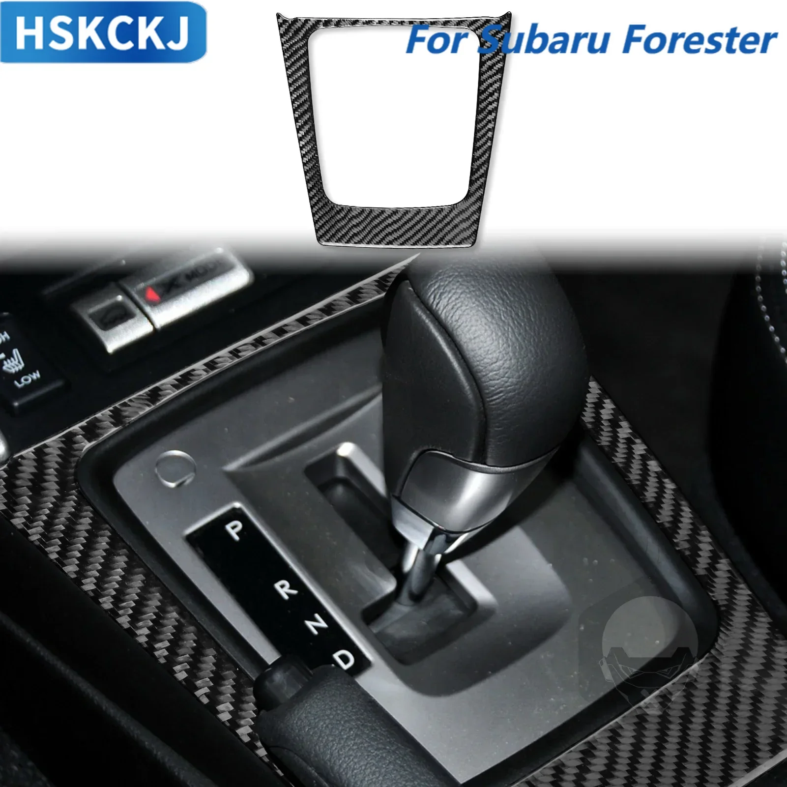 

For Subaru Forester 2013—2018 Car Accessories Carbon Fiber Interior Central Gear Shift Frame Cover Trim Sticker Modification
