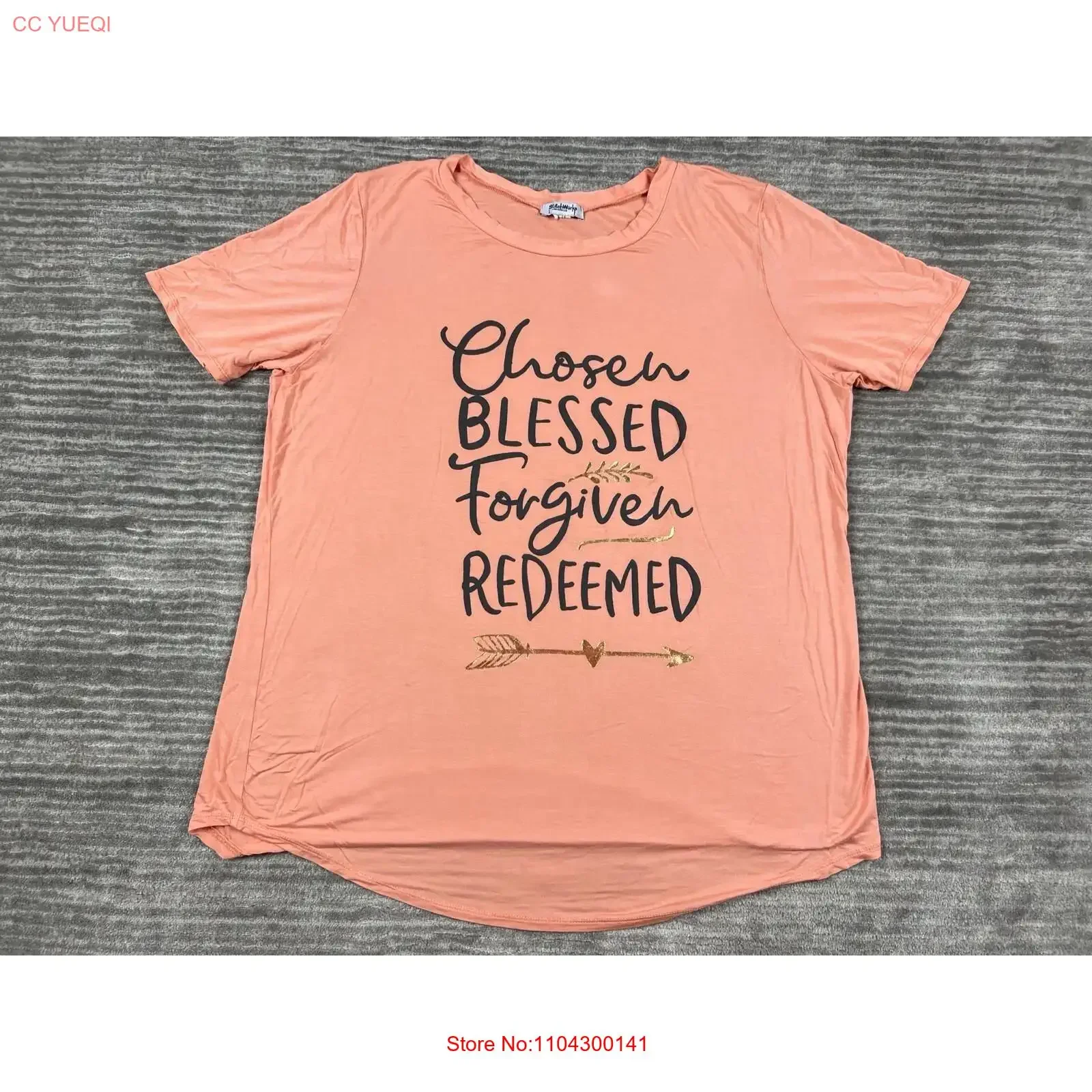 Stitchworks Top Womens XL Pink  Blessed T Shirt Casual vintage Washed designer clothes Comfortable streetwear homme Slightly