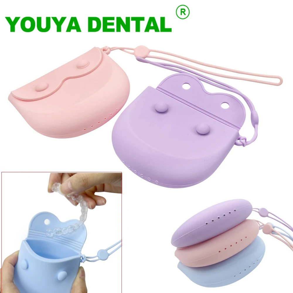 

Silicone Retainer Case Orthodontic Mouth Guard Storage Box False Teeth Container Protective Case Organizer Oral Hygiene Tools