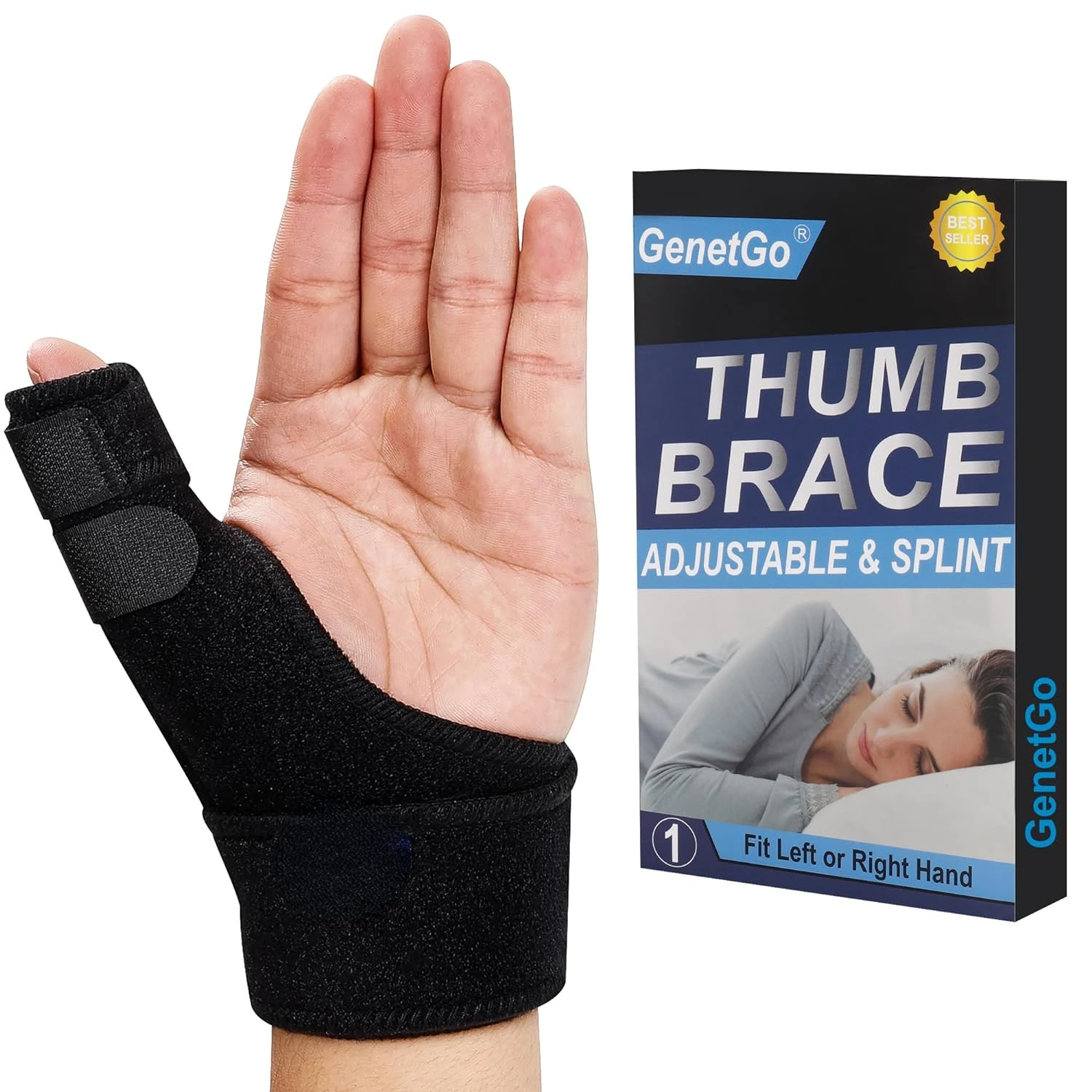 Buy Now for Superior Pain Relief - Adjustable, Comfortable, and Reliable Black Stylish Thumb Splint for Arthritis, Tendonitis, a