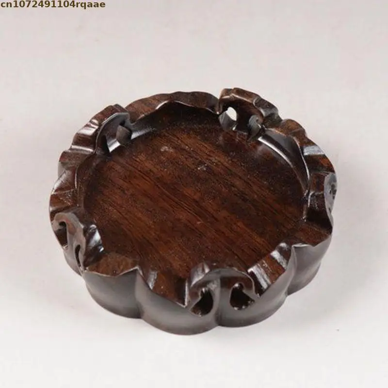 Runde Ornamentbasis aus Ebenholz, geschnitzter Präsentationsständer für Vase, Teekanne, Kristallkugel, Pflanzentopf, Desktop-Deko-Sockel für Zuhause. – Detail 9