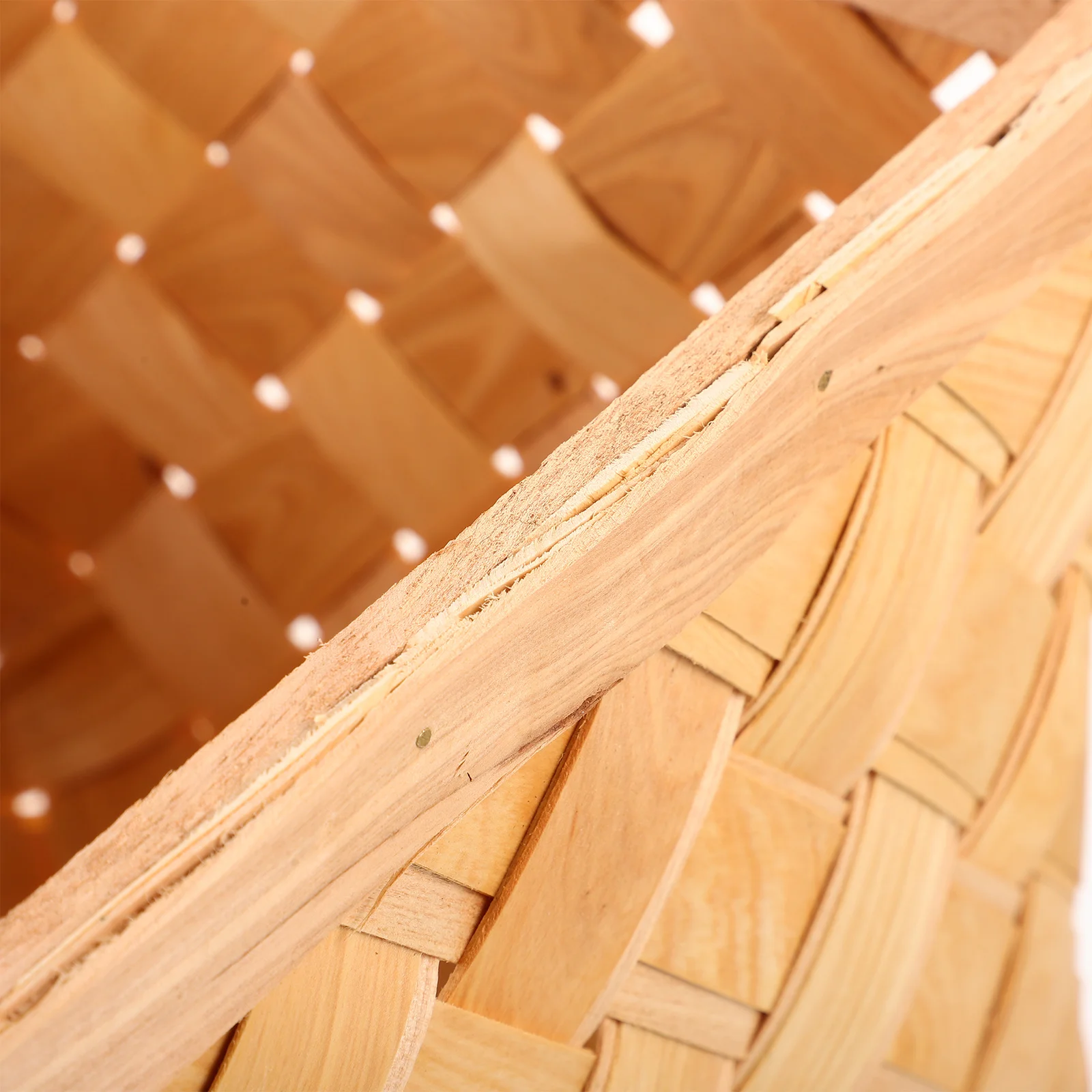 

Hand Woven Wooden Fruit Basket Large Capacity Storage Basket For Kitchen Home Organization Vegetable Snack Carrier