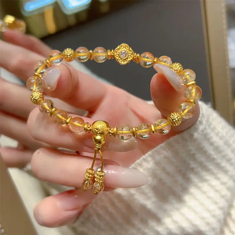 

2025 new niche exquisite gold gourd citrine bracelet new cat eye Valentine's Day gift for girlfriend