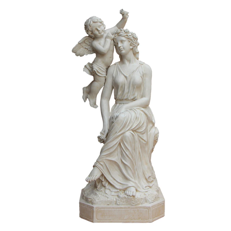 

YY Figure Sculpture European-Style Floor Mother-Child Parent-Child Decoration FRP Garden Decoration