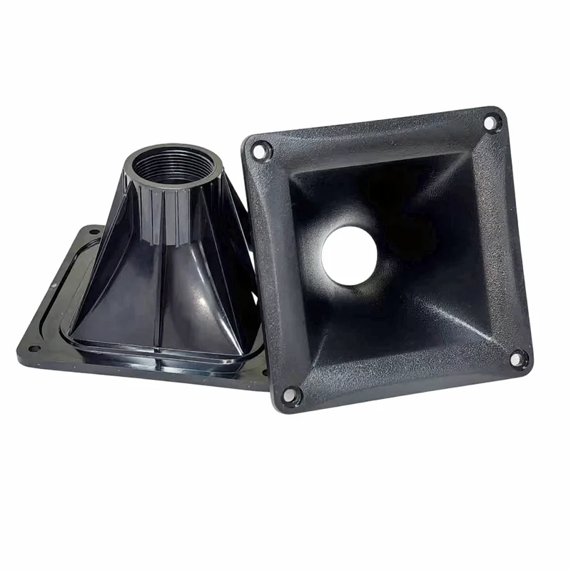 MW Audio 4 Inch Square Plastic Tweeter Horn HF Compression Driver Threaded Throat DIY 115x115x74mm