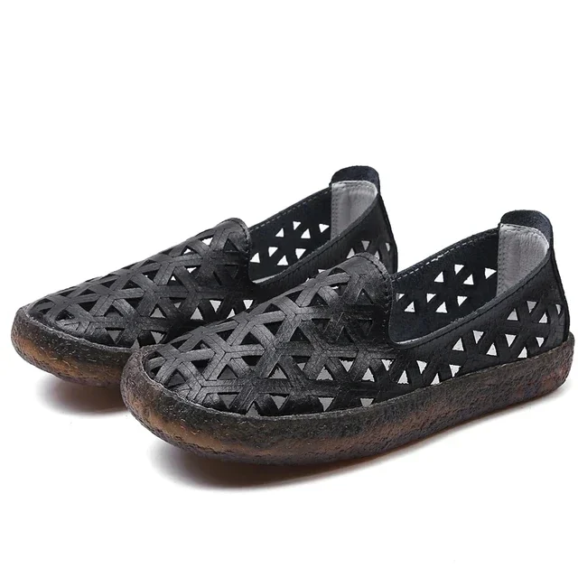 New Women Flats 2024 Autumn Woman Loafers Genuine Leather Female Shoes Slip On Ballet Bowtie Women\'s Shoe Size 35-41