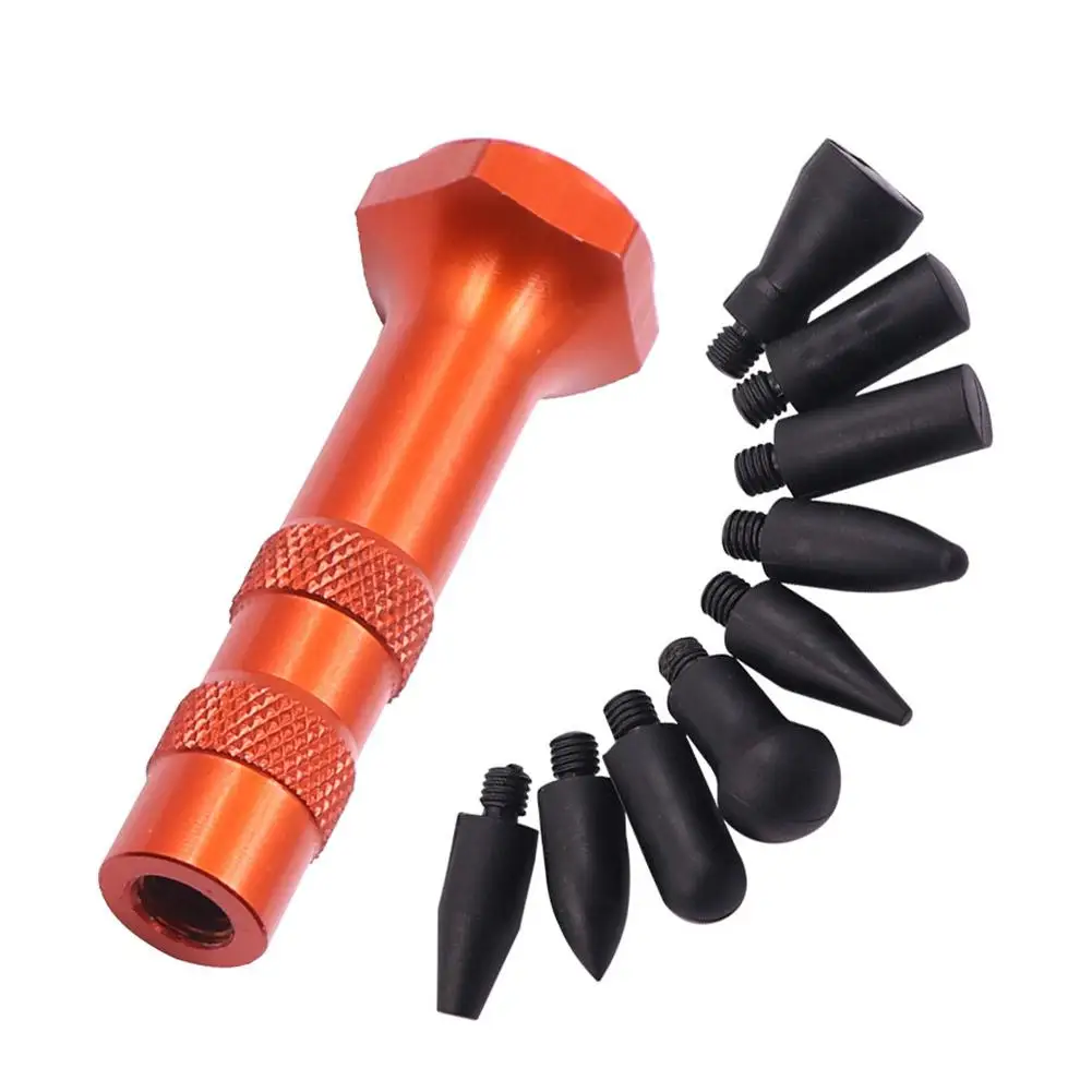 Dent Repair Tap Down With Rubber Tips Car Dent Repair Tips With Tap Repair Pen 9 Tools Heads Bulge Rubber Metal Down Remova G2X9