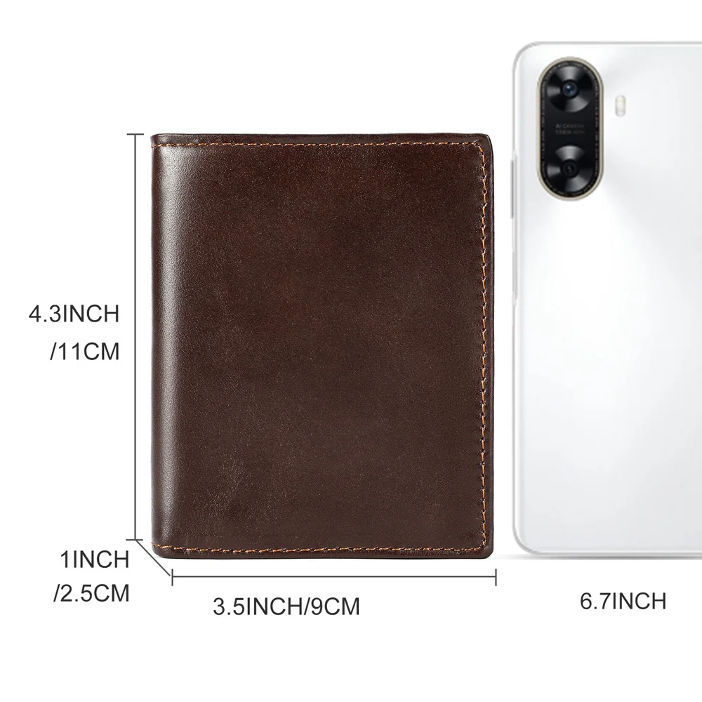 محافظ جلدية كلاسيكية للرجال مع 2 جيب نقدي حامل بطاقة المال كليب سليم الذكور محفظة حقيبة المحفظة الرجالية #3