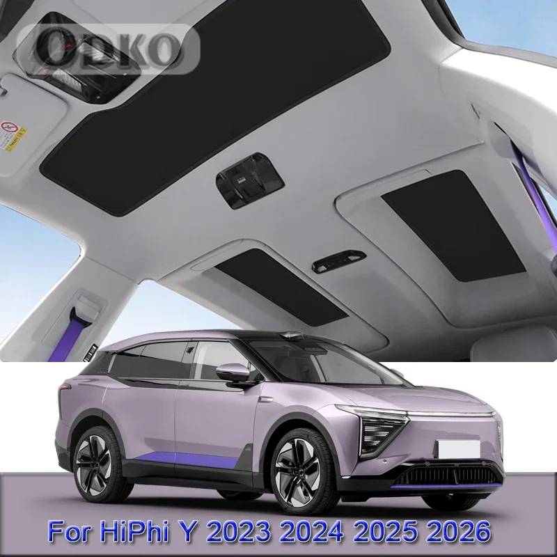 Car Electrostatic Adsorption Sunroof Sunshade Cover For HiPhi Y 2023 2024 2025 2026 Heat Insulation Skylight Sticker Accessory