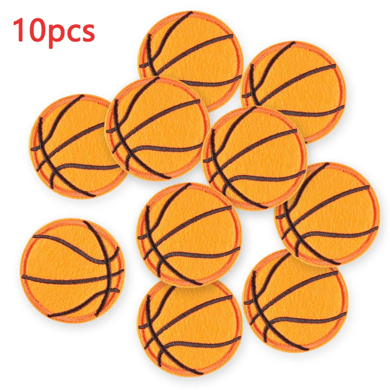 10pcs Ball Motion Iron On Patch For Clothes Lot Bulk Basketball Wholesale Embroidered Jacket Hat Mochila Sew Diy Thermocollant