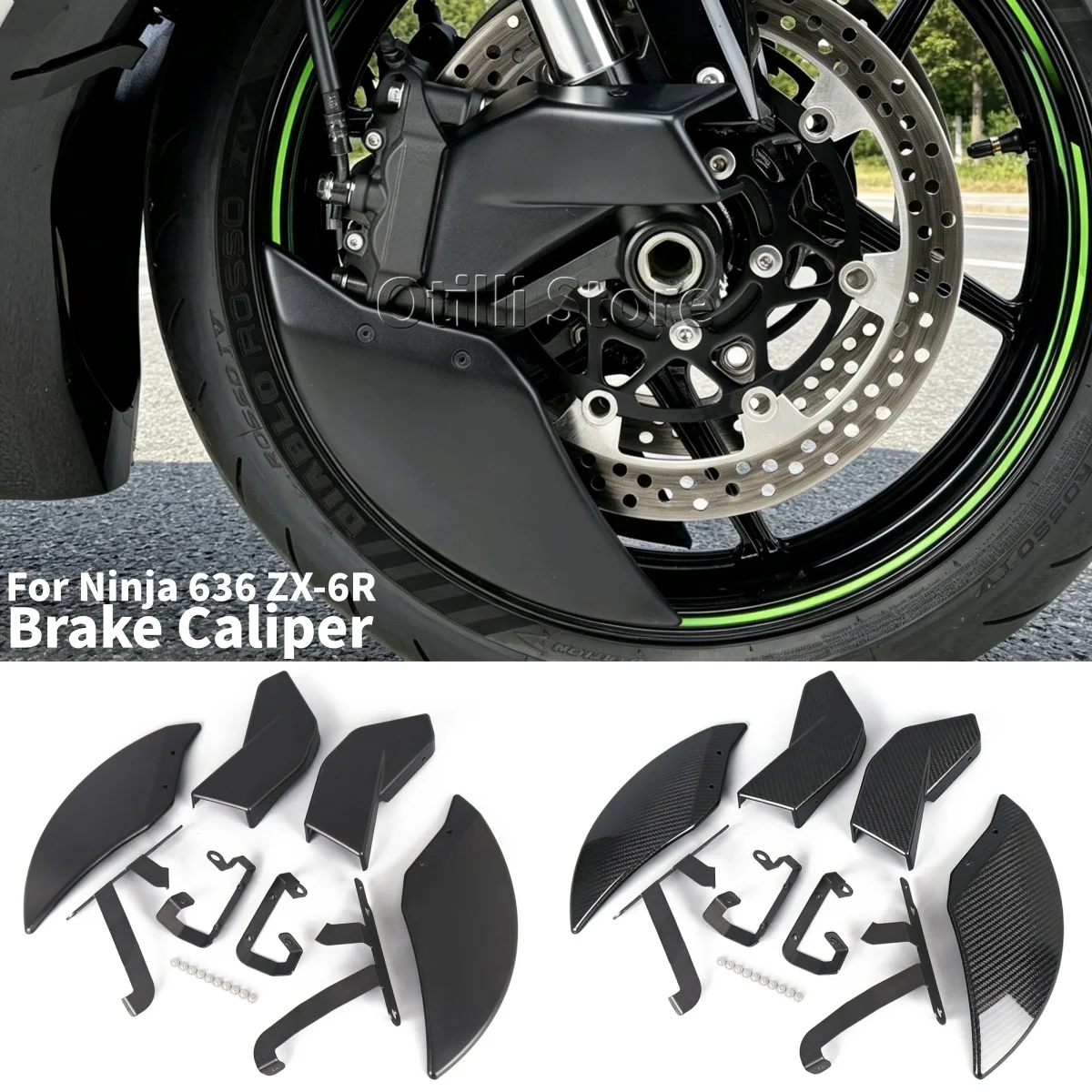 

For Kawasaki Ninja 636 ZX-6R ZX6R ZX 6R Motorcycle Accessories Brake Disk Caliper Air Cooling Ducts Side Cover 2024 2025 2026