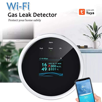 Wifi Natural Gas Sensor For Tuya Smart Alarm Gas Leakage Detector Fire Security Digital LCD Temperature Display For Home Kitchen