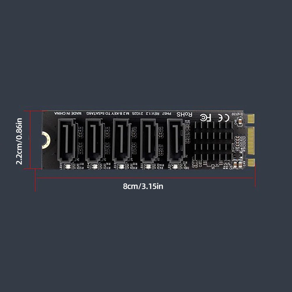 Карта конвертера M.2 NGFF B-Key Sata в SATA3 Компьютерные аксессуары Чипсет JM575 Plug and Play Поддержка SSD и HDD для настольных ПК