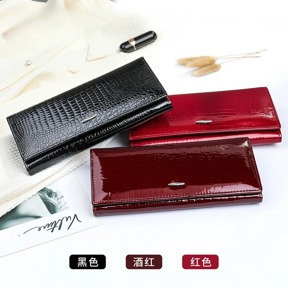 

Оптовая продажа, модный женский кошелек большой емкости, длинная сумка из натуральной кожи, маленькая сумка из коровьей кожи, женская сумка для денег