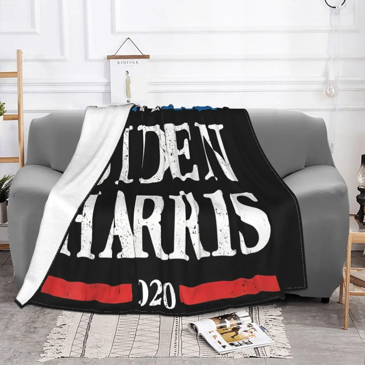 Biden Harris 2020 Joe Biden Kamala Harris 2020 Vintage Funny Gift Music Natural Throw Blanket