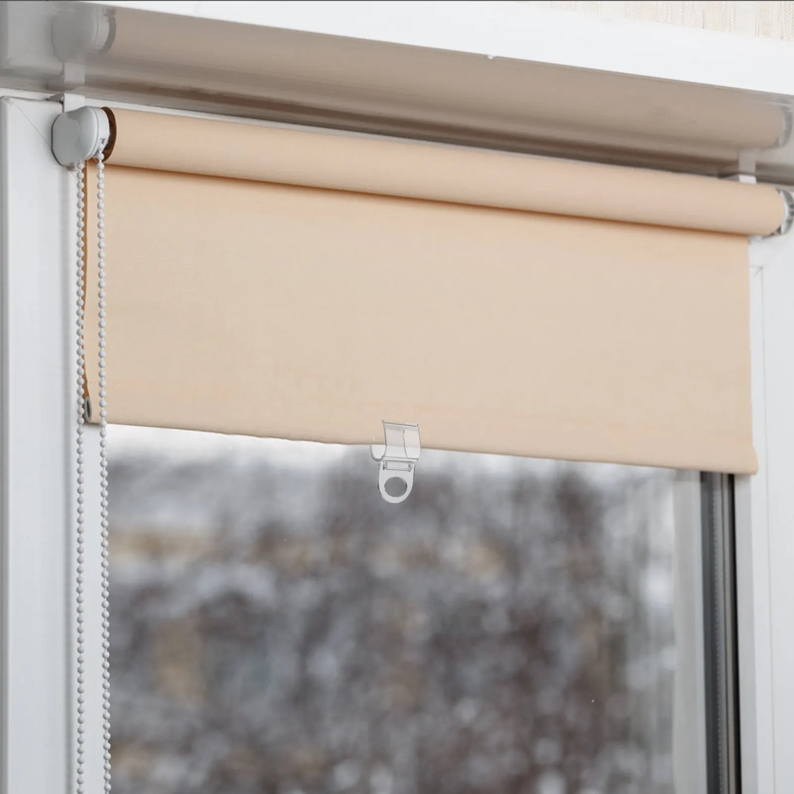 4Pcs Clear PVC Cordless Shade Lift Handle for Roller Blinds Pleated Window Shades - Smooth Grip Quiet Operation No