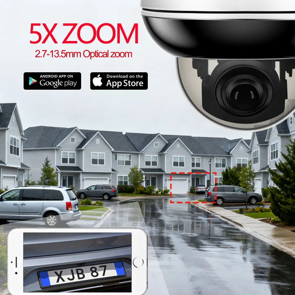 UHD 4K 8MP Sony415 Security IP Camera Dome PTZ POE 48V 5MP 5X Optical Zoom Autofocus Human Tracking Two Way Audio IR 30m
