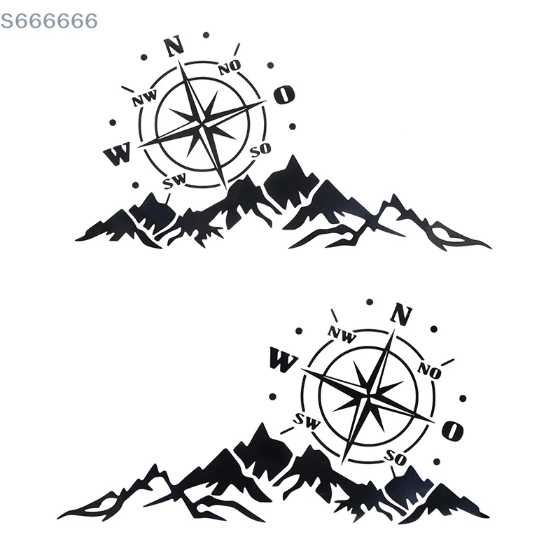 

Mountain Adventurers Car Sticker Compass Graphics Decoration 2pcs/set