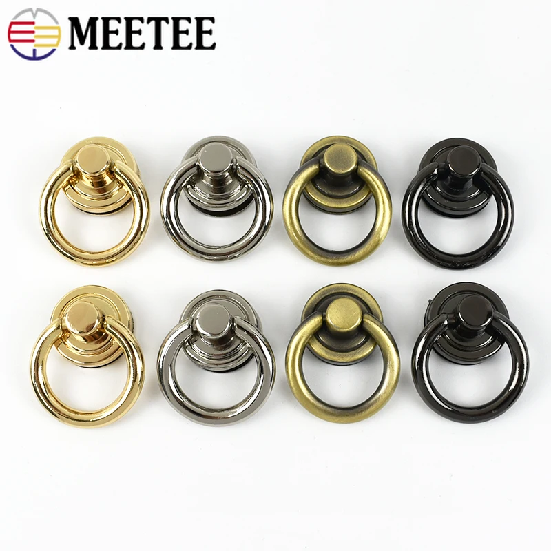 Meetee 5/10pcs 20mm O Ring Hook Buckle Metal Rivet Clip Screws Bag Strap Handle Hang Buckles DIY Chain Side Clasp Hardware