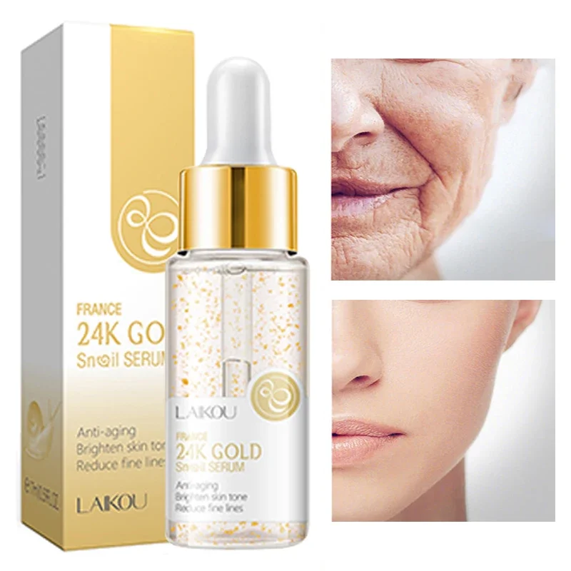 

Face Serum Moisturizing Hydrating Repair Anti-Wrinkle Anti-Aging Oil-Control Brighten Lighten Pores Gold Snail Skin Care 1Pcs