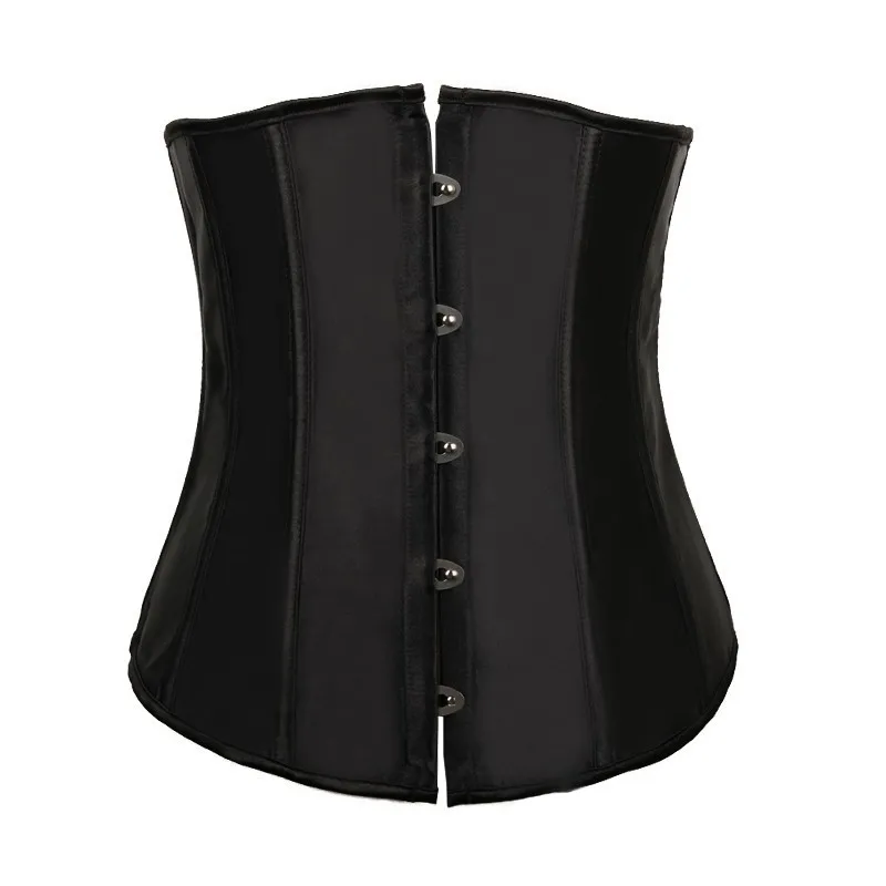 Sexy Women's Underbust Corset Waist Slimming Body Shaper Corset Top Gothic Boned Steampunk Lace-up Bustier Black Basque Lingerie