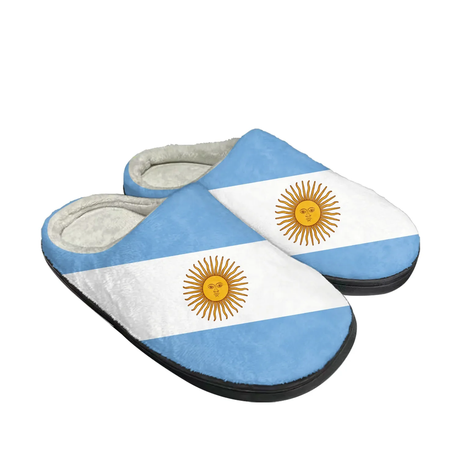 

Argentine Flag Home Cotton Custom Slippers Mens Womens Sandals Argentina Plush Bedroom Casual Keep Warm Shoes Thermal Slipper