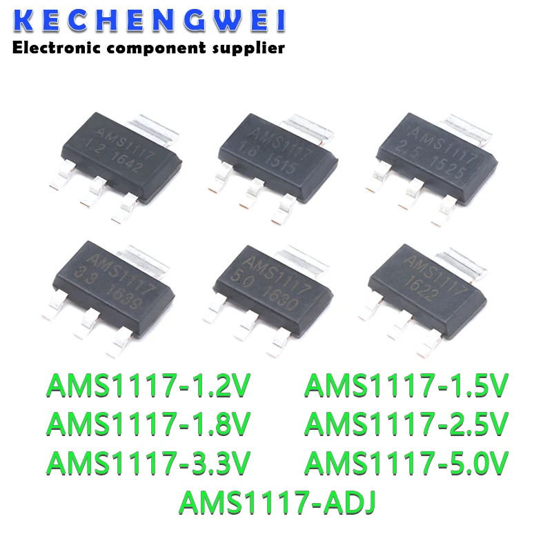 50PCS AMS1117 series AMS1117-3.3V AMS1117-ADJ AMS1117-1.8V AMS1117-1.2V AMS1117-5.0V AMS1117-2.5V AMS1117-3.3 AMS1117-5.0