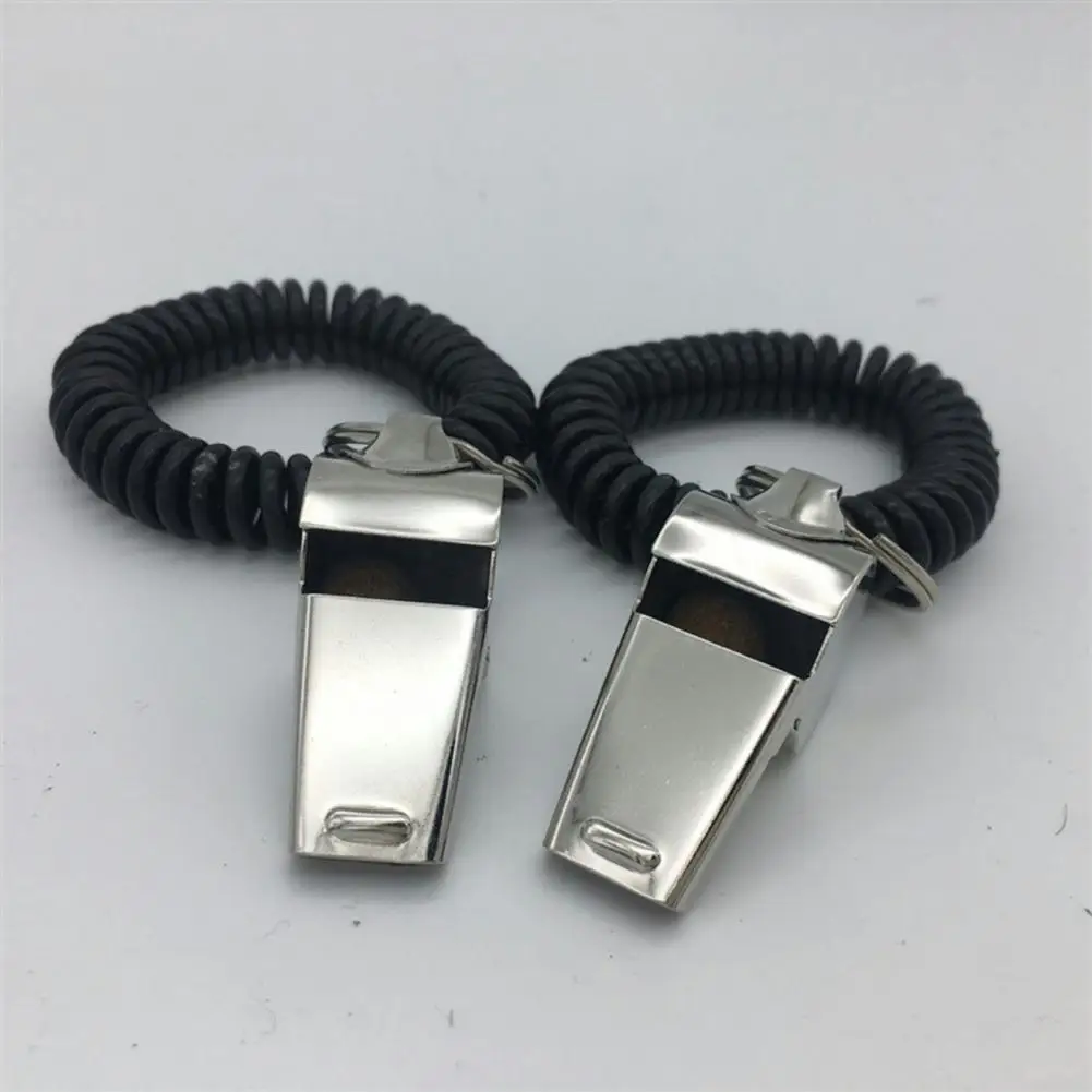 Outdoor Sports Training Whistle Number 6 Shape Stainless Steel Referee Whistle with Lanyard Super Loud Sports Training Whistle