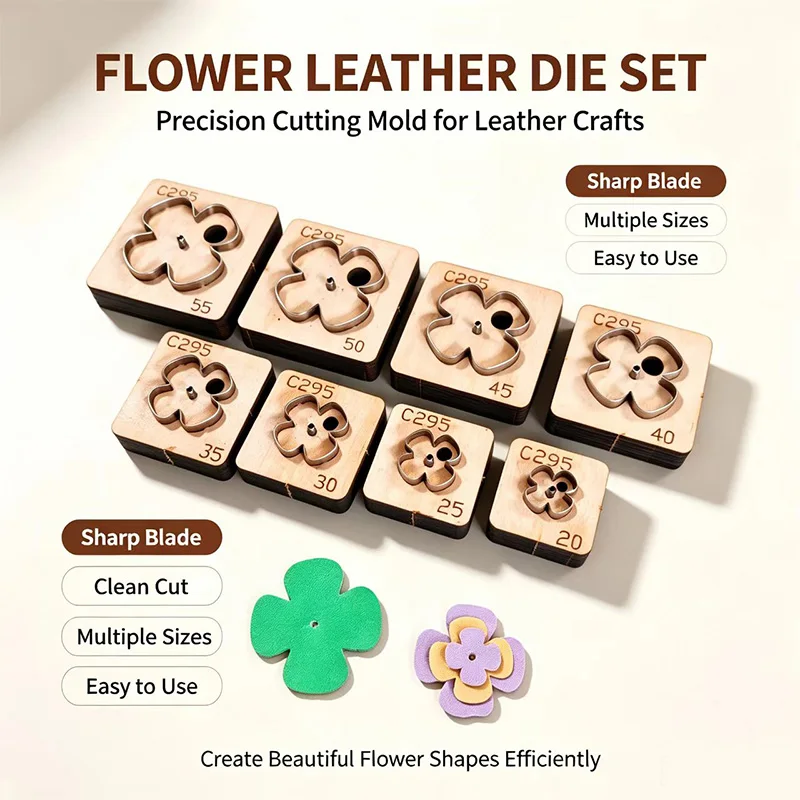 C295 Four-leaf Clover Leather Die Cutting Wood Mold Set DIY Handmade Earring Pendant Accessories Forming Material Cutting Tool