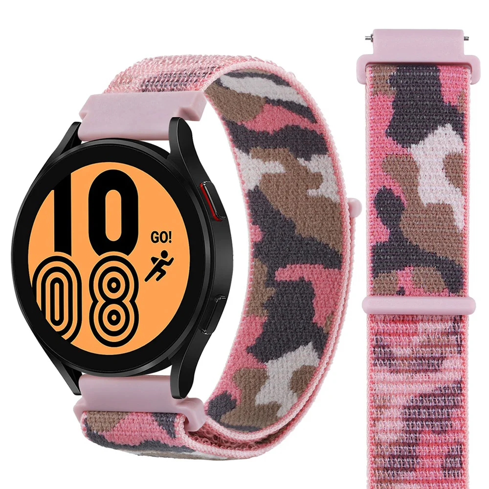 20 22mm Camouflage Nylon Loop Strap For Garmin Forerunner 55 158 965265 745 255 245/645 MUSIC Bracelet For Amazfit GTR GTS2 3 4