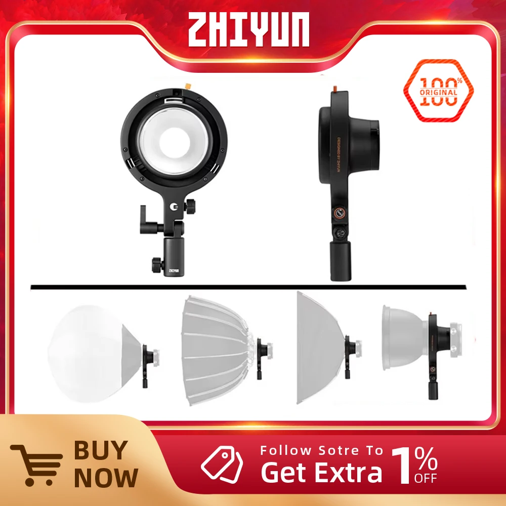 Zhiyun ZY Mount to Bowens Mount Adapter for Zhiyun Molus X100 X100 Combo X100 Pro Pocket COB Light Portable Pocket Lighting