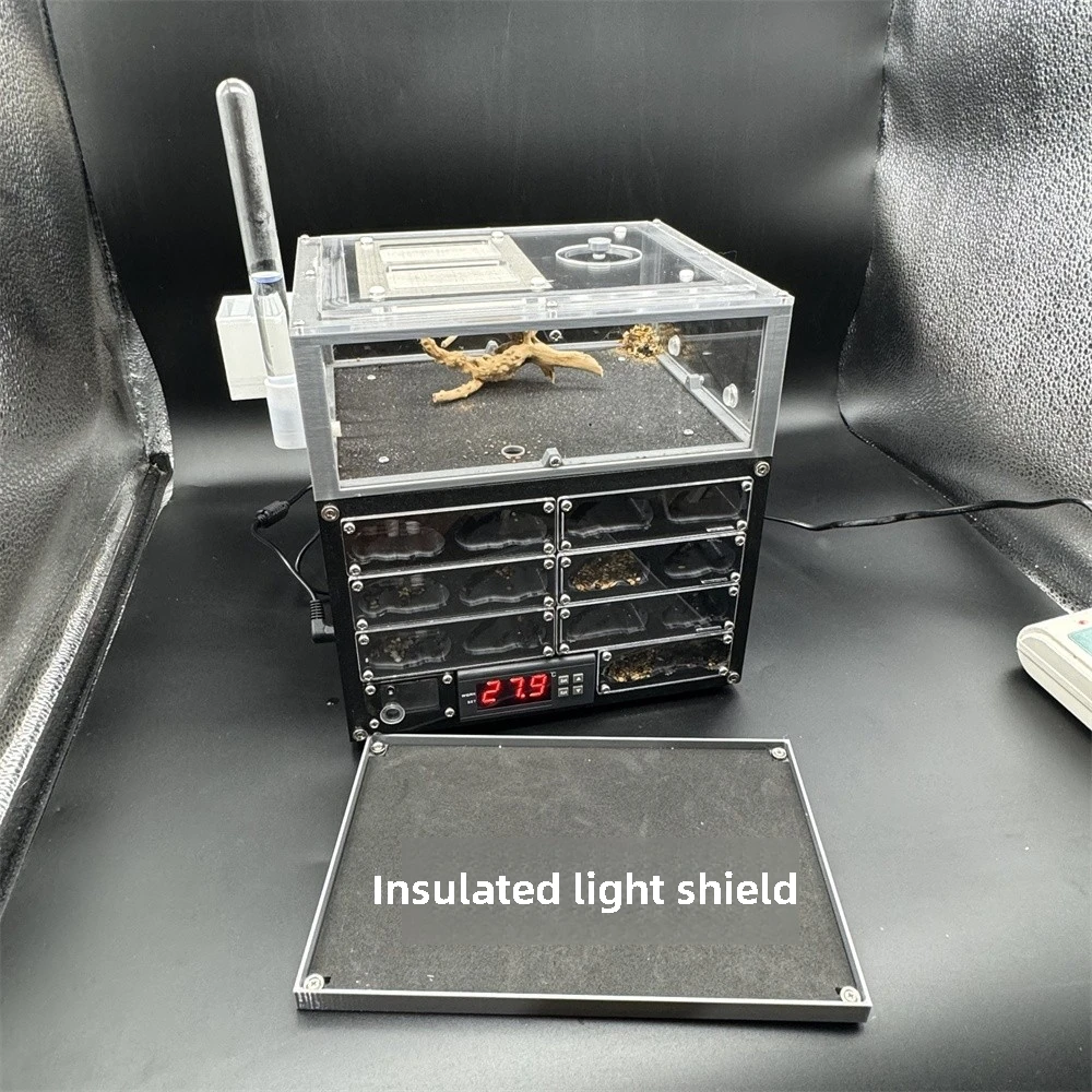 3D Acryl Thermostat Ant Farm Ecological Flat Ant Nest with Feeding Area Gypsum ligh Ant House Pet Anthill Workshop Moisturizing
