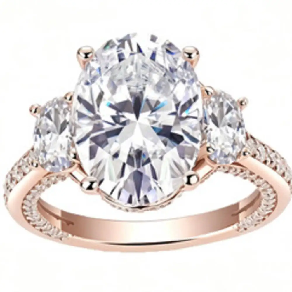 925 Silver Three Stone Heart Cut Pave Band Ring D VVS1 Moissanite Luxury Engagement Wedding Statement Fine Jewelry For Women