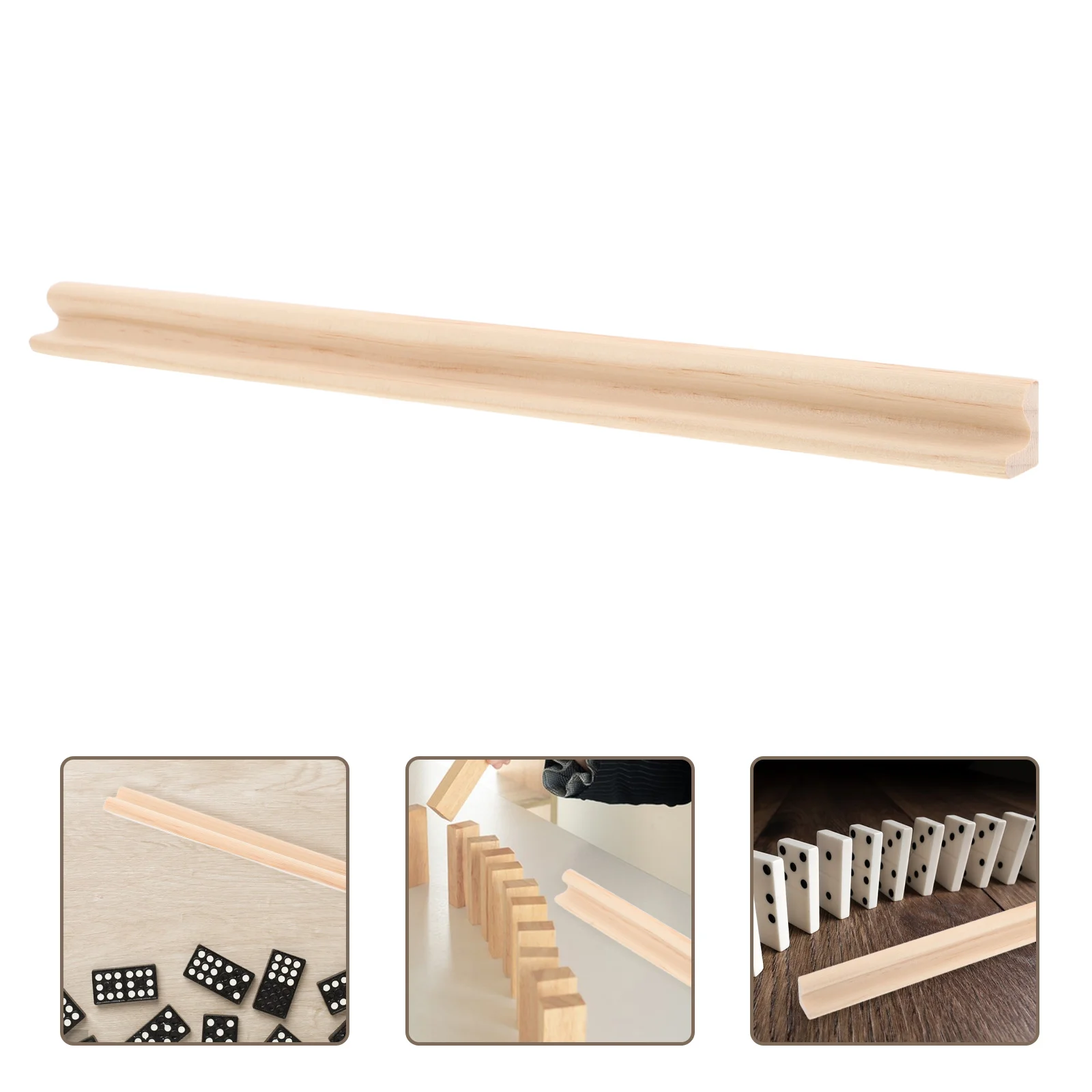 

4 Pcs Domino Base Game Stands Tray Mahjong Tiles Holder Wooden Racks Trays Mexican Train Holders Board