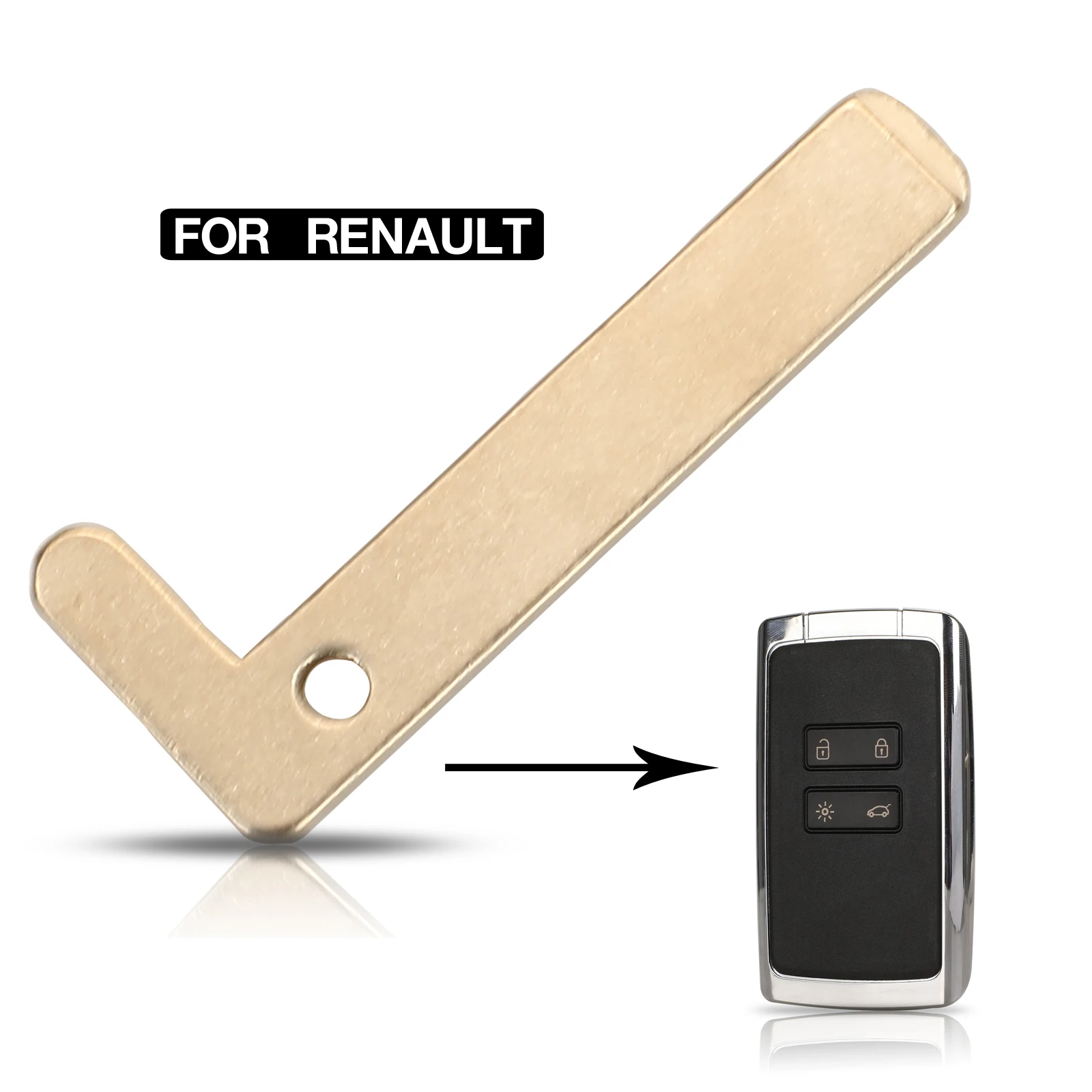 jingyuqin 10X Smart Card Car Key Blade Emergency Insert Uncut Blanks Small Blade For Renault Espace Megane Talisman Kadjar