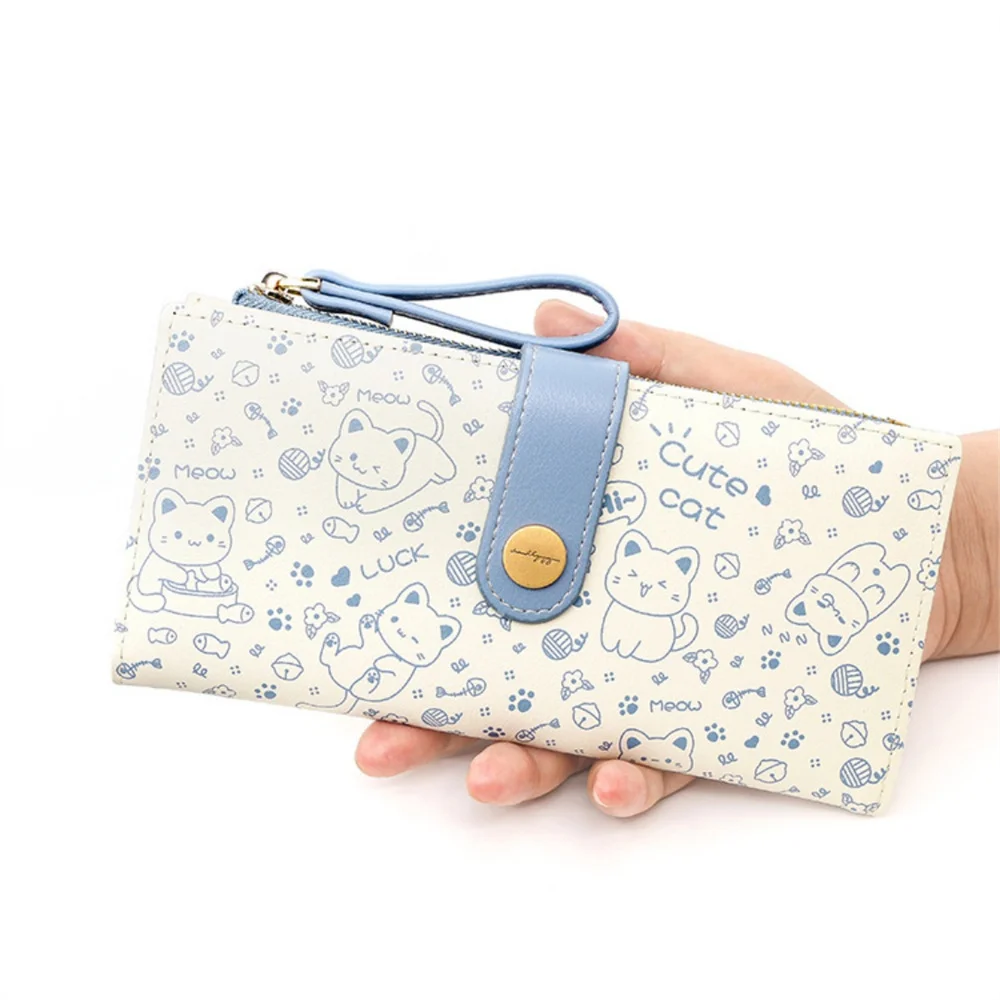 

Cute Cartoon Long Wallets for Women Girls Japanese Style Zipper Coin Purse PU Leather Clutch Bag Card Holder Female Money Bag
