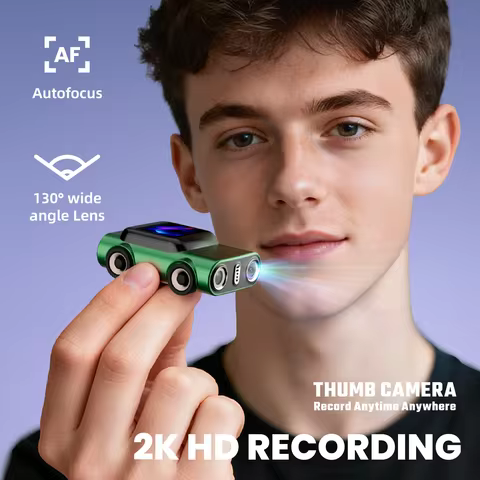 Mini Camera New Car Design 2K HD Video Recorder 130 Degree Wide Angle Built in Flash Auto Focus Keychain Cam