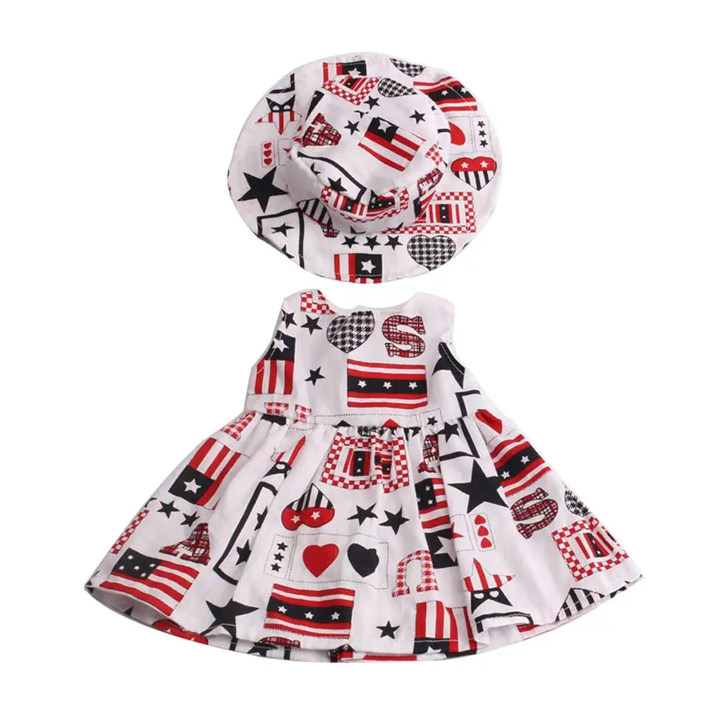 

Fashion Graffiti Dress Hat Outfit for 18'' Doll Dolls Dress Up