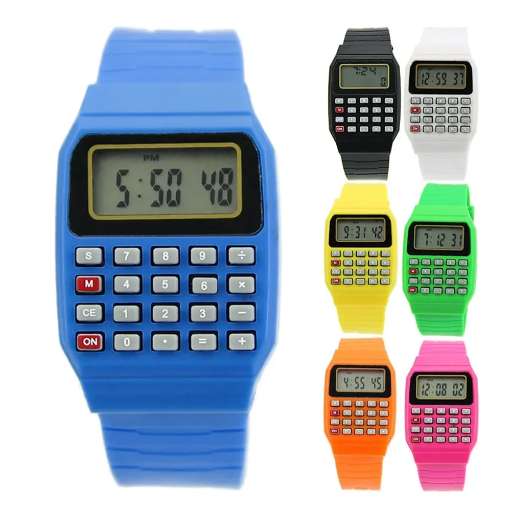 Children Electronic Calculator Silicone Date Multi-Purpose Keypad Wrist Watch Au13 19 Droship