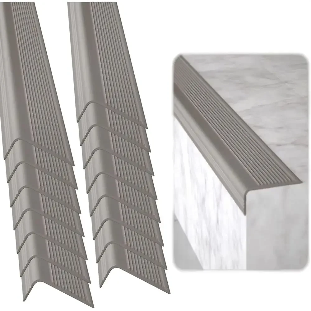 15-Piece Stair Edge Guard - 36x2x1 Non-Slip Rubber Trim for Indoor & Outdoor Stairs - Waterproof, Self-Adhesive, Child & Pet Saf