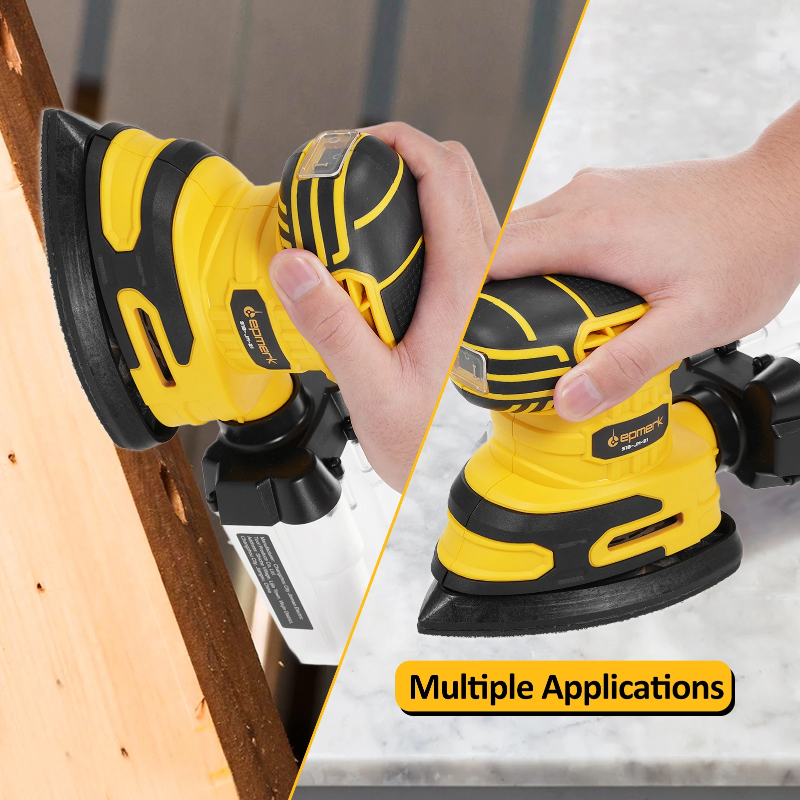 Detail Sander 13,000 OPM Compact Electric Sander with Dust Collector 220W 1.6Amp Power Sander with 20PCS Sanderpapers