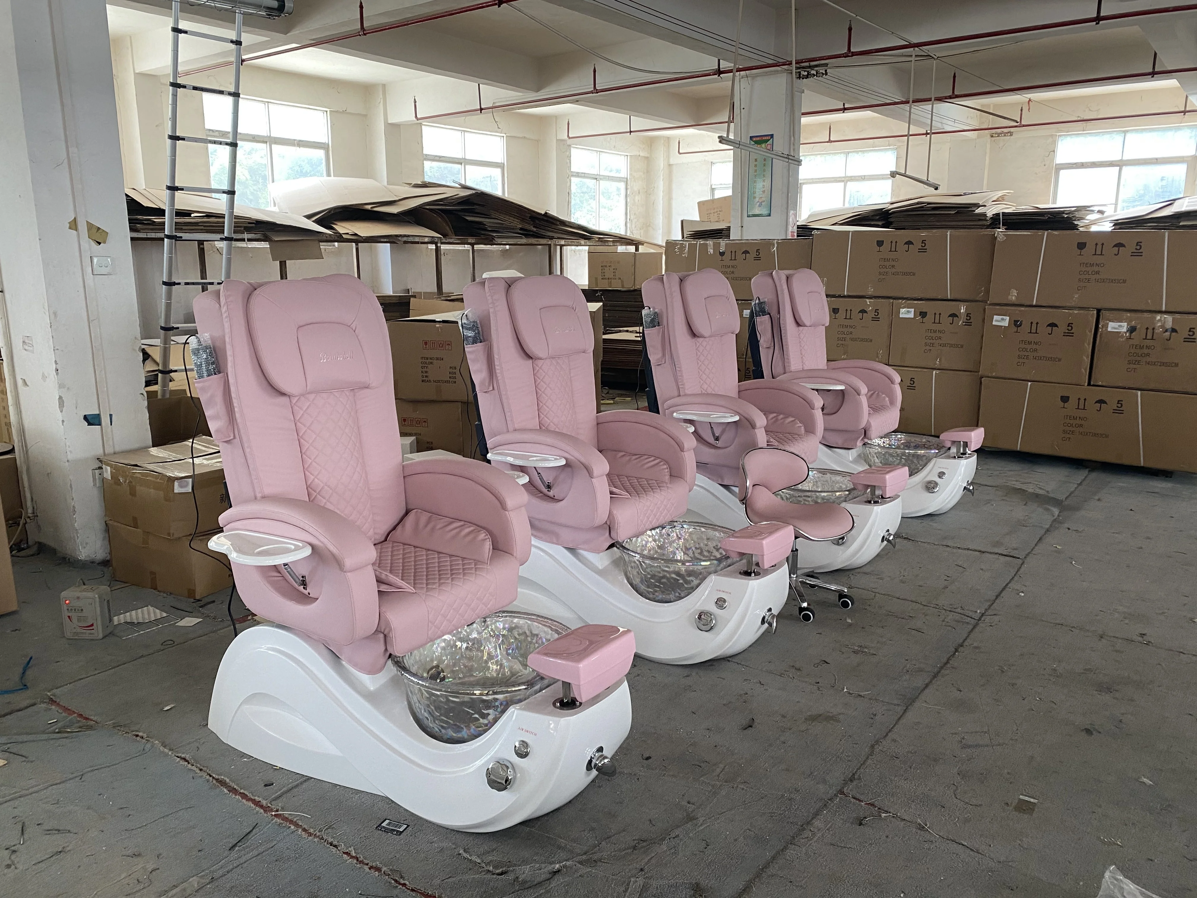 luxury nail salon furniture pink color cheap spa pedicure chairs for foot spa for girls