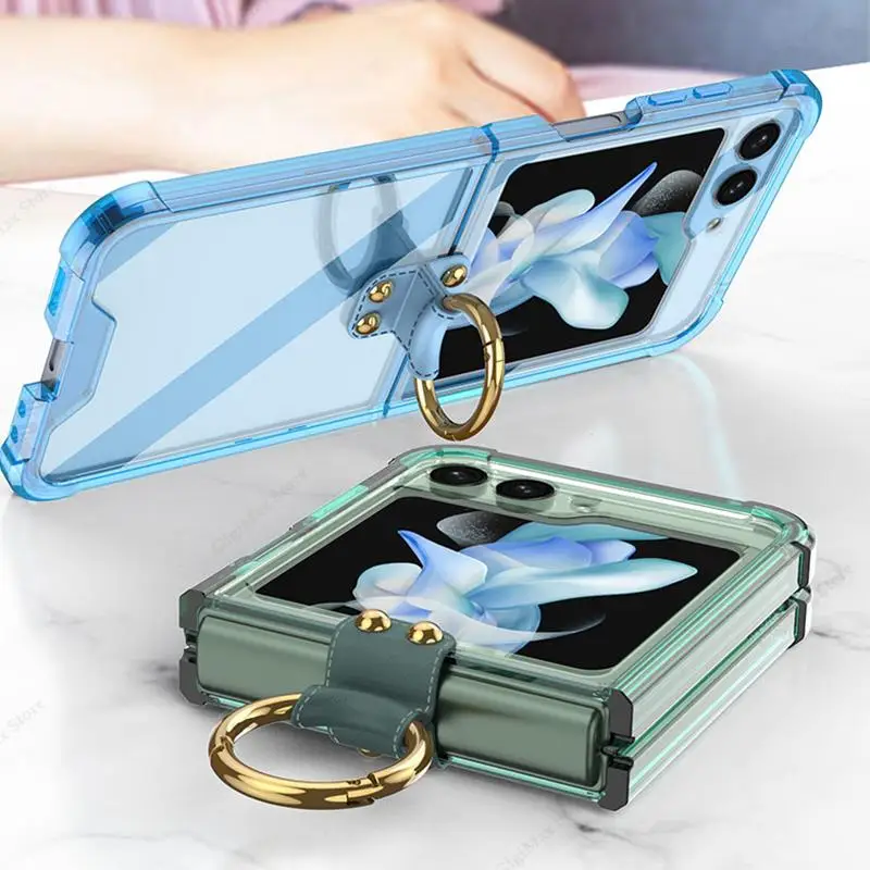 Anti-knock Silicone Case For Samsung Galaxy Z Flip 5 Flip5 Transparent Cover Z Flip 5 ZFlip5 Soft Case Shockproof Funda Shell