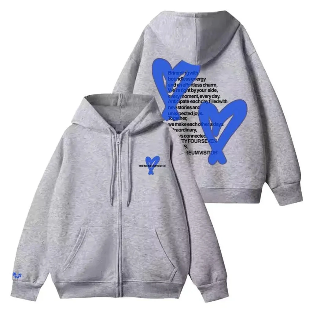 Kpop Youth friend Letter Love Pullover Hooded Love Printe Top Coat Women Man Tian Guozheng Reflective BLACK Y2k Hoodie