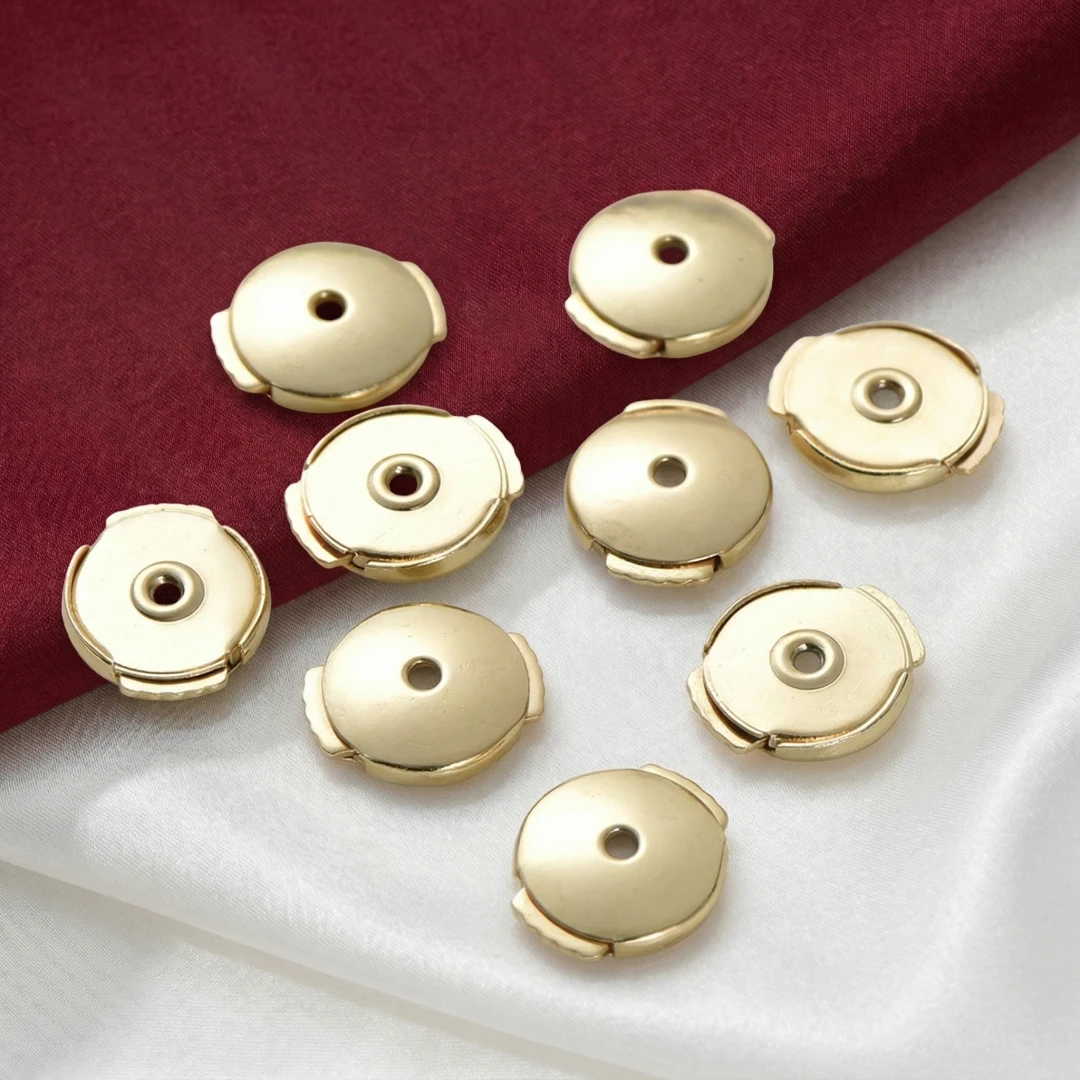 8 Stück 14K vergoldete Sicherheits-Ohrstecker-Verschlüsse, hypoallergene, sichere Ersatz-Ohrstecker-Verschlüsse für Ohrstecker mit Kerbe – Detail 4