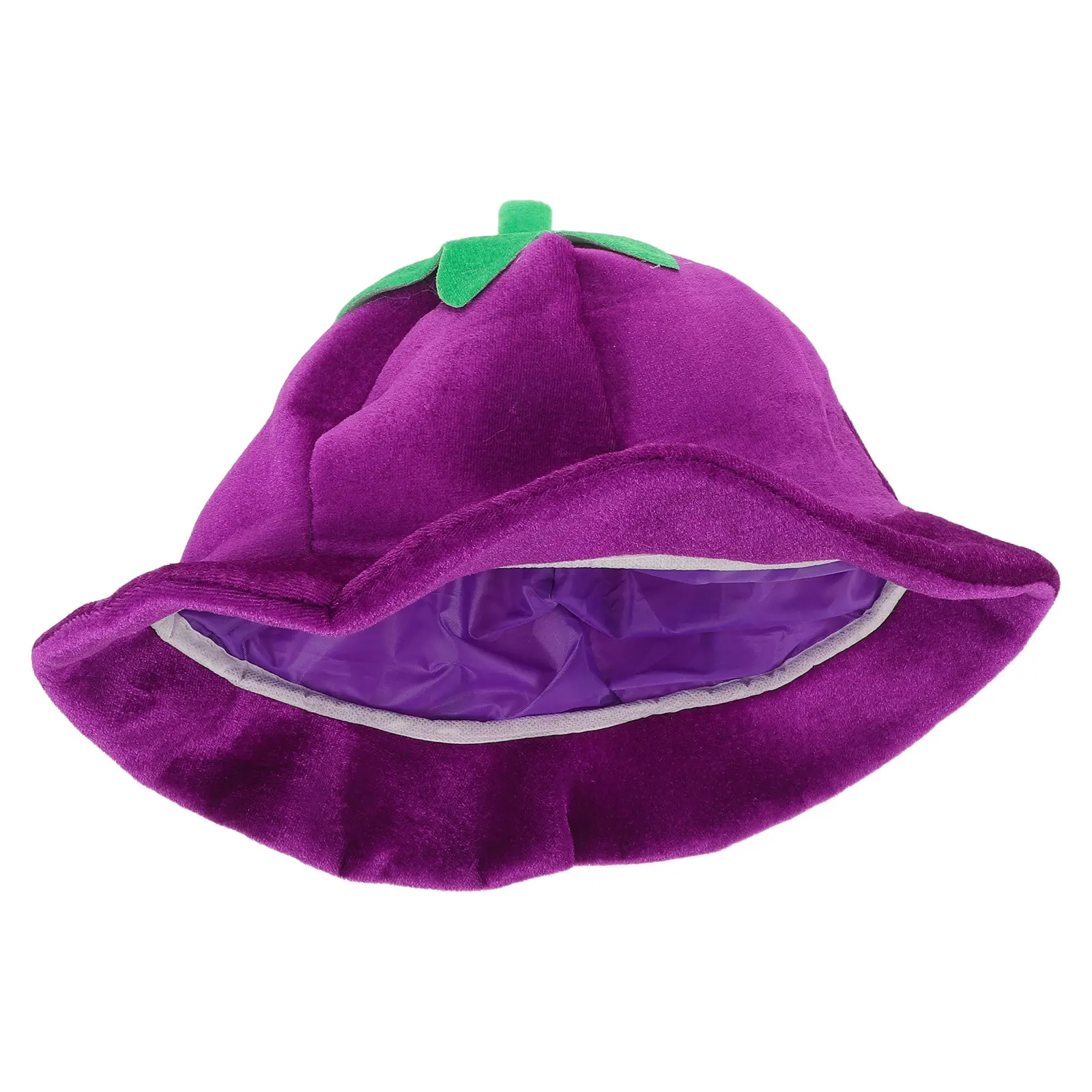 

Eggplant Funny Hat Quirky Lightweight Adjustable Vegetable-Themed Party Headwear For Halloween Carnival Cosplay Festival