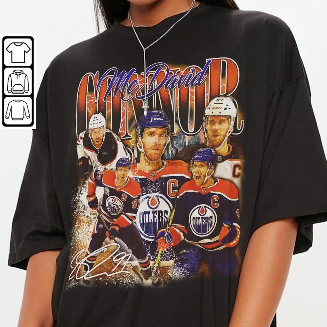 Connor McDavid Edmonton Hockey Shirt Oilers Hockey Shirt Christmas Gift Unisex Hockey 90s Vintage Fan Gift 1810 PTTH